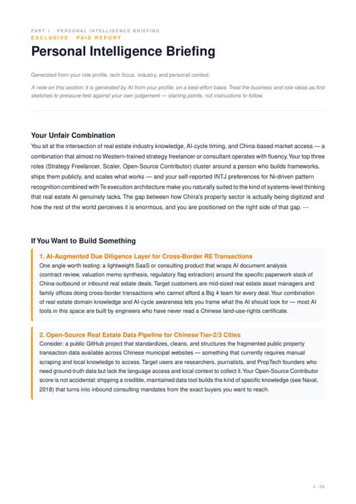 Personal Intelligence Briefing page